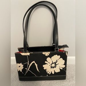 Adorable Black and White Floral Handbag
